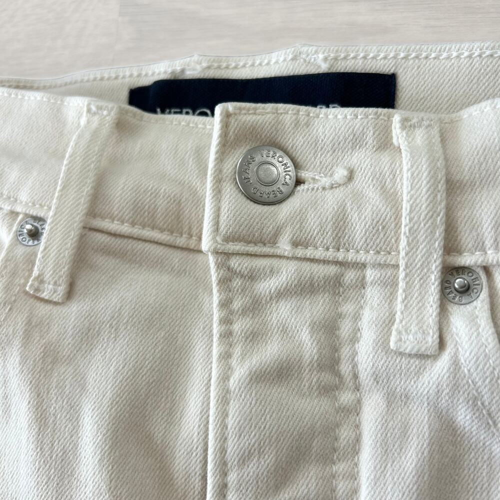 Veronica Beard Carson Ankle Flare High Rise Jeans 26 Ecru Denim - Picture 10 of 16